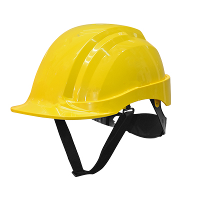 [QUS459] CASQUE DE CHANTIER AVEC BANDE ANTI TRANSPIRATION CERTIFIER EN JAUNE (NGL)