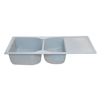 [ADC794] EVIER QUARTZ DOUBLE BAC GRIS (1145x490x203mm) 45X19.5X8 22,50kg(UE)