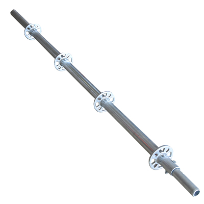 [QUG2633] TUBE MONTANT POUR L’ECHAFAUDAGE – H 2 M, 4 ROSACES RINGLOCK – TUBE EN ACIER Q235 GALVANISE – TUBE PRINCIPAL 48 X 3 MM, ESPACEMENT 500 MM –  10 KG 2010604030