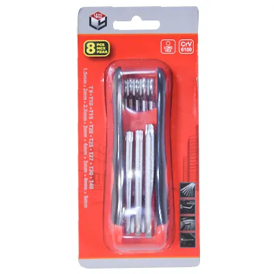 [QUG2685] JEU DE 8 CLES TORX COUDEES 1.5-8 MM CR-V WS-002
