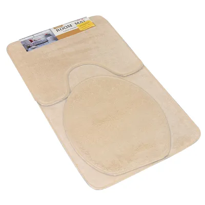 [ADC862] TAPIS DE BAIN 3 PIECES 50X80 CM BM-074 (BLANC CASSE)