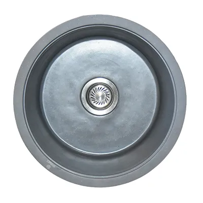 [ADC892] EVIER QUARTZ SIMPLE ROND  18x18  MIDNIGHT GREY 8.30KG AVEC BOND ET FLEXIBLE