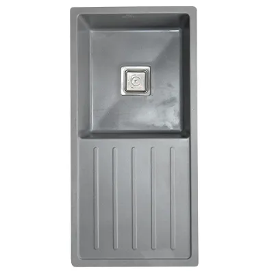 [ADC902] EVIER QUARTZ  SIMPLE  36x18  MIDNIGHT GREY  15.60KG AVEC BOND ET FLEXIBLE S