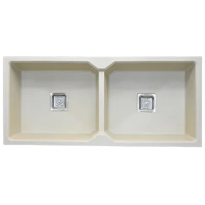 [ADC910] EVIER QUARTZ  DOUBLE    45x20  GOLDEN IVORY  28.80KG AVEC BOND ET FLEXIBLE