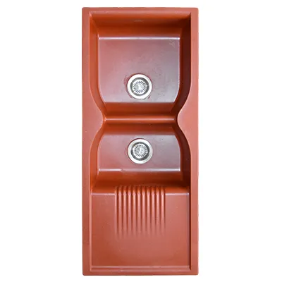 [ADC913] EVIER QUARTZ DOUBLE   45x19.5  BLOOD RED  20.70KG AVEC BOND ET FLEXIBLE