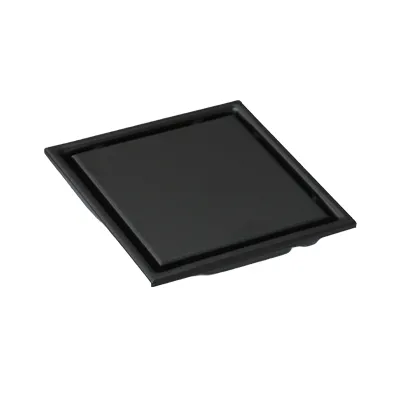 [SNA348] SIPHON DE SOL CARREE INVISIBLE  L. 15 X L. 15 CM, SORTIE VERTICALE Ø42 MM NOIR  INOX SS304 1010108033