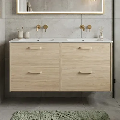 [SNE085] LAVABO MEUBLE 4 CAJ ROBLE MALMO 120CM 11883+2809 SANS MIROIR (RANDAL)