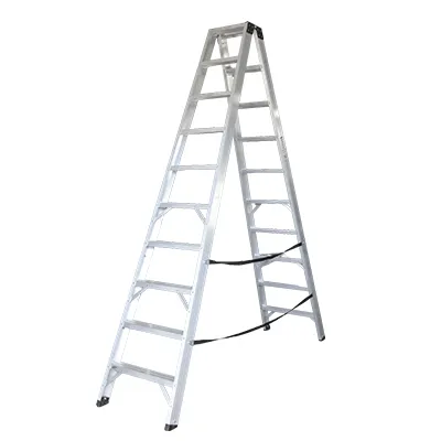 [SPC987] ESCABEAU DOUBLE EN ALU A2.72 ,  B2,50M (W59.1XL272.3XH18.7CM )10MARCHES 16.65KG SINAI PRO (MM)
