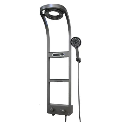 [SNC255] Colonne de douche hydromassante Gris avec eclairage LED sur le corps 1500x520 Ref 5968 (ZLTL)