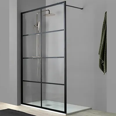 [SNC270] Paroi de douche cadre en alliage d'aluminium Noir style verriere W 90 x H 190 cm S020 1010101085