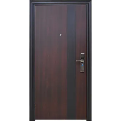[POM386] Porte metallique ouverture gauche ext 2050x960 mm dark wallnut and black M641 U986337