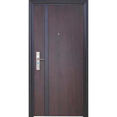 [POM388] Porte metallique ouverture droite int 2050x960 mm dark wallnut and black M002 U986339