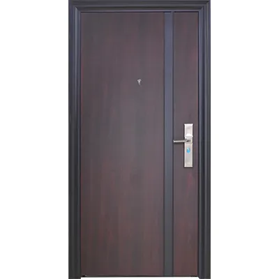 [POM390] Porte metallique ouverture gauche ext 2050x960 mm dark wallnut and black M002 U986341