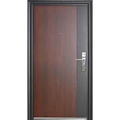 [POM397] Porte metallique ouverture gauche int 2050x960 mm dark wallnut and black M001 U986348